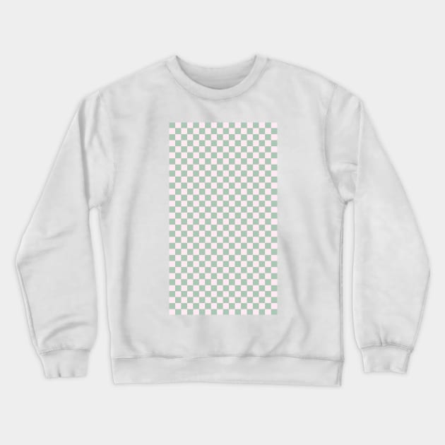 funky green and pink checkered gingham pattern Crewneck Sweatshirt by mckhowdesign